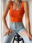 Kare Yaka Kalın Askılı Triko Bluz Crop 1