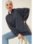 Kapüşonlu Çıtçıtlı Tunik Sweat 1