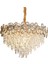Saral 80'lik Yuvarlak Gold Kristal Taşlı Modern Tasarım Salon Avize 2