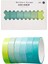 Vintage Washi Tape Bant Yapışkanlı Maskeleme Kağıdı Renkli Bant 6 Lı - Yeşil Tonları 1