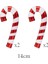 New Year Yılbaşı 4'lü Set Candy Stick Ağaç Süsü Kırmızı 14 cm 3
