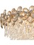 Saral 60'lık Yuvarlak Gold Kristal Taşlı Modern Tasarım Salon Avize 3