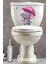 Yağmur ve Pembe Şemsiyeli Minik Sevimli Fil Klozet Sticker Banyo Sticker 1