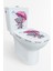 Yağmur ve Pembe Şemsiyeli Minik Sevimli Fil Klozet Sticker Banyo Sticker 2