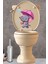 Yağmur ve Pembe Şemsiyeli Minik Sevimli Fil Klozet Sticker Banyo Sticker 4