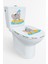 Sevimli Kaptan Fil Klozet Sticker Banyo Sticker 2