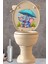 Echo Home Yağmur Altında Şemsiyeyle Oturan Sevimli Fil Temalı Klozet Sticker Banyo Sticker 4