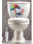Yağmur Şemsiye ve Sevimli Fil Klozet Sticker Banyo Sticker 1
