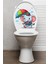 Yağmur Şemsiye ve Sevimli Fil Klozet Sticker Banyo Sticker 4
