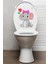 Sevimli Fil ve Gül Klozet Sticker Banyo Sticker 5