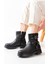 Siyah Toka Aksesuarlı Fermuarlı Günlük Kadın Bot Bayan BOT41306 2