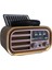 RT-877 Güneş Enerji Panelli Bluetooth Fm-Usb-Tf-Aux Şarjlı Nostaljik Radyo 1