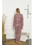Kadın Ekose Desenli Polar Pijama Takımı 02133 5