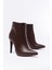 Kahverengi Yüksek Ince Topuklu Fermuarlı Kadın Bot Bayan BOTVRT-480 4
