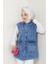 Kadın Mavi Denim Cepli Kot Yelek -PMK359 5