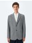 Cep Detaylı Pamuk Karışımlı Mono Yaka Slim Fit Blazer Ceket 3
