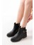 Siyah Toka Aksesuarlı Fermuarlı Günlük Kadın Bot Bayan BOT165-204 2