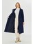 %100 Pamuk Ekstra Uzun (120CM) Kruvaze Kadın Trençkot 1121 1
