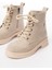 Bej Süet Bağcıklı Fermuarlı Günlük Kadın Bot 1