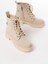 Bej Süet Bağcıklı Fermuarlı Günlük Kadın Bot 5