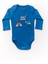 Unisex Bebek Organik Iş Makinesi Desenli Mavi Fitilli Zıbın Takım 2