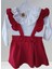 Kız Çocuk Kırmızı Etek ve Beyaz Body 2li Alt Üst Takım Yıl başi kirmizi Elbise 2