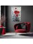 Tekli Dikey Kanvas Modern Salon Tablosu Kırmızı Gelincik Çiçeği 1