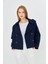%100 Pamuk Gabardin Astarlı Oversize Geniş Kalıp Kadın Crop Kısa Trençkot 1122 3