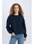 Regular Fit Bisiklet Yaka Kalın Basic Düz Sweatshirt D6645AX24WN 1