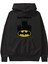 Batman (21) Ön Baskılı Siyah Oversize Kapüşonlu Sweatshirt Erkek Kadın 2