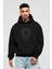Spiderman (30) Ön Baskılı Siyah Oversize Kapüşonlu Sweatshirt Erkek Kadın 1