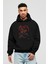 Spiderman (16) Ön Baskılı Siyah Oversize Kapüşonlu Sweatshirt Erkek Kadın 1