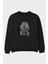 The Thrones Of Vendetta Ön Baskılı Siyah Oversize Sweatshirt Erkek Kadın Bisiklet Yaka 1