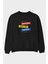Positive Mind Vibes Lifes Ön Baskılı Siyah Oversize Sweatshirt Erkek Kadın Bisiklet Yaka 1