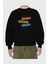 Positive Mind Vibes Lifes Ön Baskılı Siyah Oversize Sweatshirt Erkek Kadın Bisiklet Yaka 2