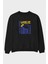 Tokyo 3 Ön Baskılı Siyah Oversize Sweatshirt Erkek Kadın Bisiklet Yaka 1