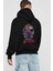 Spiderman Rock Arka Baskılı Siyah Oversize Kapüşonlu Sweatshirt Erkek Kadın 1