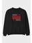 Zurich Ön Baskılı Siyah Oversize Sweatshirt Erkek Kadın Bisiklet Yaka 1
