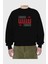 Zurich Ön Baskılı Siyah Oversize Sweatshirt Erkek Kadın Bisiklet Yaka 2