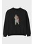 The Champ Muhammad Ali Ön Baskılı Siyah Oversize Sweatshirt Erkek Kadın Bisiklet Yaka 1