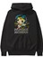 Wonder Woman Ön Baskılı Siyah Oversize Kapüşonlu Sweatshirt Erkek Kadın 2