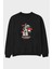 The Strongest Yazılı Ön Baskılı Siyah Oversize Sweatshirt Erkek Kadın Bisiklet Yaka 1