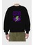 Hyper Retro Yazılı Ön Baskılı Siyah Oversize Sweatshirt Erkek Kadın Bisiklet Yaka 2