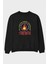 Positive Energy Ön Baskılı Siyah Oversize Sweatshirt Erkek Kadın Bisiklet Yaka 1