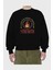Positive Energy Ön Baskılı Siyah Oversize Sweatshirt Erkek Kadın Bisiklet Yaka 2