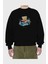 Teddy Bear Paddle Out Ön Baskılı Siyah Oversize Sweatshirt Erkek Kadın Bisiklet Yaka 2