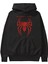 Spiderman (11) Ön Baskılı Siyah Oversize Kapüşonlu Sweatshirt Erkek Kadın 2