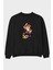 Teddy Bear Treasure Hunt Ön Baskılı Siyah Oversize Sweatshirt Erkek Kadın Bisiklet Yaka 1