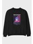 Miko Yotsuya Ön Baskılı Siyah Oversize Sweatshirt Erkek Kadın Bisiklet Yaka 1