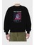 Miko Yotsuya Ön Baskılı Siyah Oversize Sweatshirt Erkek Kadın Bisiklet Yaka 2